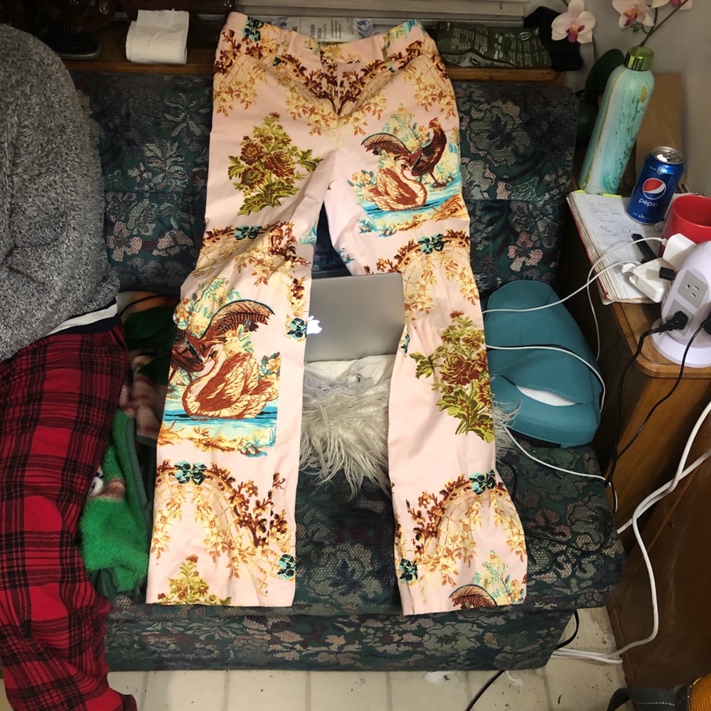 Etcetera patterned pants. Bell bottom style